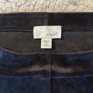 Purejill Black Velour Pull On Medium Petite Long Pants